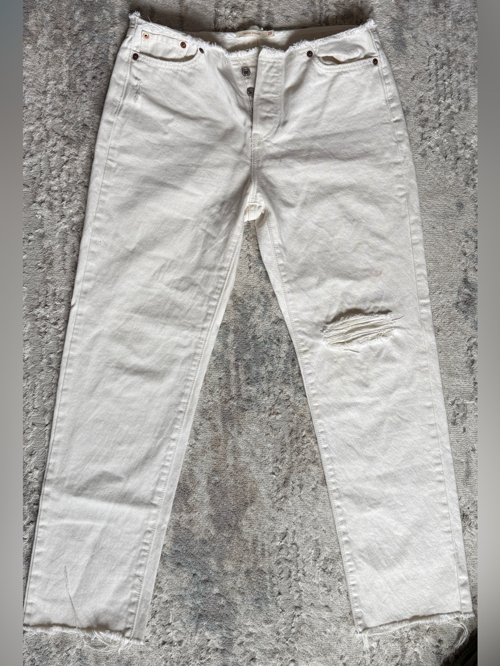 Levi’s Wedgie Straight Distressed Mid-Rise Jeans